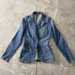 Y2K 平成ギャル デニムジャケット 細身シルエット アメカジ古着 Gジャン