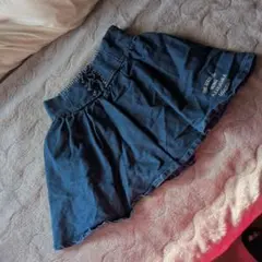 ダークブルー レースアップ ハーフパンツ