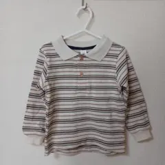 バースデイ　cottoli 　襟付き長袖トレーナー　ボーダー　95