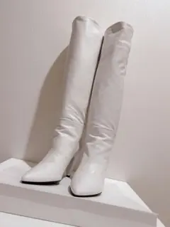 PRADA ロングブーツ ホワイトレザー