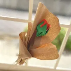 No.5 折り紙ブーケ　一輪挿し