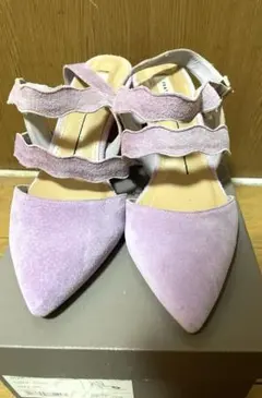 FRAY.ID薄紫色 スエード ポインテッドトゥ ハイヒール