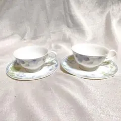 12-Narumi Bone China 花柄ティーカップ2個セット