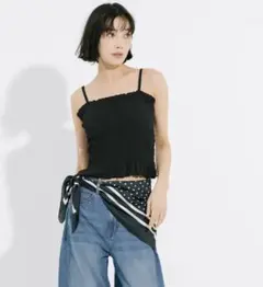 【新品、未使用品】coca OUTBRAカップ付きシャーリングキャミ　Lサイズ