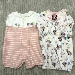 ミニー　ロンパース　カバーオール　2着セット　50-60センチ