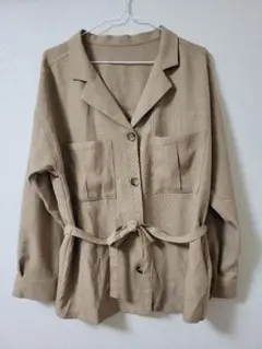 ジーユー　GU　オープンカラーダブルポケットシャツ(長袖)