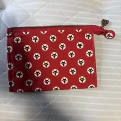 猫柄 ポーチ レッド