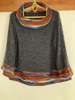 カラフル襟　ニットセーター　M angelplas