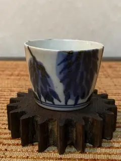 古伊万里染付覗き猪口骨董 古伊万里 染付 微塵唐草 のぞき猪口 5客セット - 生活骨董と古布