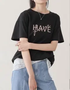 【新品】ブージュルード　Bab定価4620円　刺繍ロゴプリント　Tシャツブラックのサムネイル