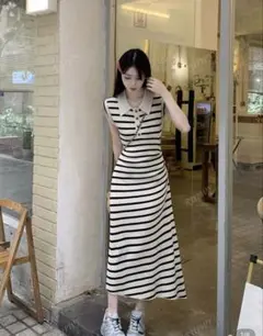 SHEIN ボーダー ニットワンピ