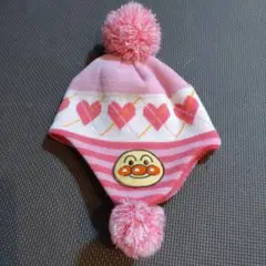 アンパンマン ニット帽 ピンク ハート柄　48〜50cm