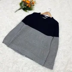 a.v.v HOMME ニット バイカラー クルーネック ビッグシルエット
