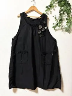 あっとほうむエプロン ナイロン チュニック ブラック