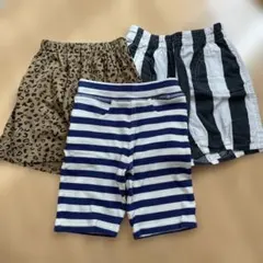 ストライプ ボーダー ヒョウ柄 ハーフパンツ 110cm セット