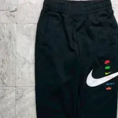 ま*ン様 ナイキ　スウェットパンツ　レディース　Ｓ　ブラック　プリントロゴ　リブ