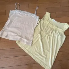 レース付きベージュタンクトップのサムネイル