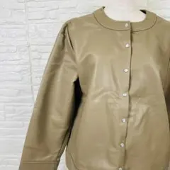 ANAYI アナイ シャンパンゴールド ノーカラーブルゾン ジャケット 