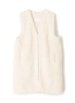 トュモローランド ボールジィ　ランダムファー Vネックロングジレ 36 ベスト