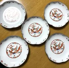 たち吉　橘吉　赤絵花鳥　お皿5枚