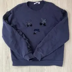 familiarネイビー チェリー刺繍 トレーナー　140