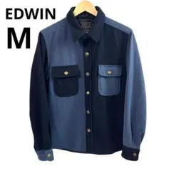 エドウィン EDWIN シャツジャケット ボタンアップ ウール混 Mのサムネイル