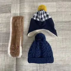 キッズ服•ベビー服(男の子) ニット帽•マフラー　まとめ売り3点