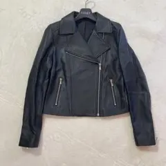 極美品　アナイ ANAYI ライダースジャケット　38 ラムレザー　黒のサムネイル