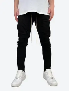 黒 ストレッチ ジョガーパンツ