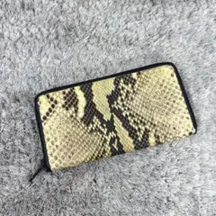 長財布 ラウンドファスナー パイソン型押し レザー ユニセックス