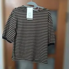 SEASON REASON ボーダーTシャツ ベージュ×ネイビーのサムネイル