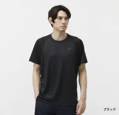 アシックス Tシャツ ACTIBREEZE ジャカード半袖シャツ　ブラック　XL