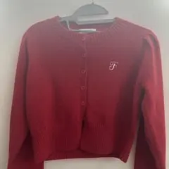 FOREVER 21 長袖 クロップド カーディガン レッドのサムネイル