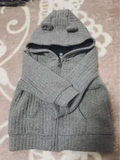 ベビーGAP グレー リブ編み フード付きアウターとパンツセット