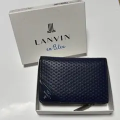 LANVIN ランバン ブルー 2つ折り財布 レザー カード入れ 小銭入れ 美品