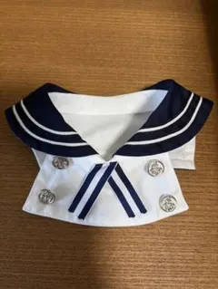 猫/犬用　お嬢様制服風 （つけ襟）ダブルボタン ハンドメイド