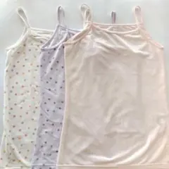 サイズ110　UNIQLOエアリズムキャミソール3枚セット（無地、ドット柄）