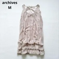 美品　ワンピース　ノースリーブ　結婚式　ベージュ　リボン　ドレス　2次会