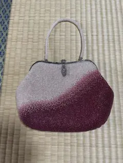 和装　着物　ビーズバッグ がま口　　希少　グラデーション　昭和レトロ