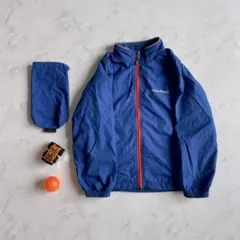 【モンベル】美品✨120cm ナイロンジャケット　内側フリース　男の子　ブルー