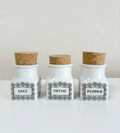 ARABIA アラビア スパイスジャー 3個セット 陶器 コルク蓋のサムネイル