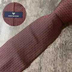 AN737 MARIO VALENTINO ワインレッド シルク ネクタイ