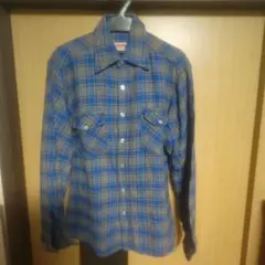 McGregor 長袖シャツ S 青と茶のチェック柄