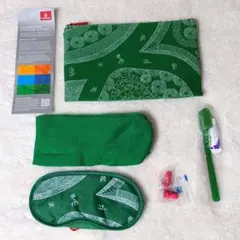 エミレーツ航空　アメニティポーチ　グリーン