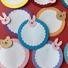 コメントカード　うさぎ　くま　ハンドメイド　クラフト
