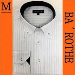 Yシャツ　ビジネス　ストライプ　長袖　スーツ　シャツ　メンズ　11019-⑤　M