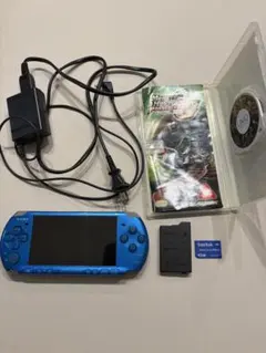 【動作確認済】訳あり ジャンクSONY PSP 3000 ブルー メモカ2GB