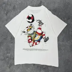 古着 90s アリスインワンダーランド チェシャ猫 半袖 シャツ ホワイト 白①