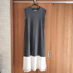 MUVEIL WORK 異素材切替ワンピースのサムネイル