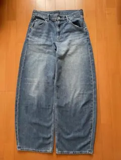 UNIQLOバギーカーブワイドレッグデニム 25(63cm) ライトブルー